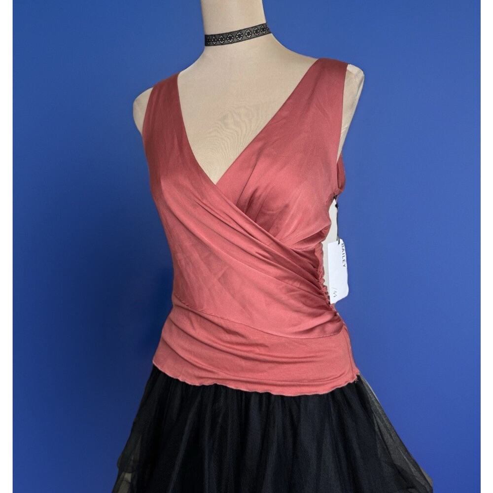 NWT BAILEY/44 Dusty Rose Ruched Surplice Top - Made in US Soft Grunge Balletcore